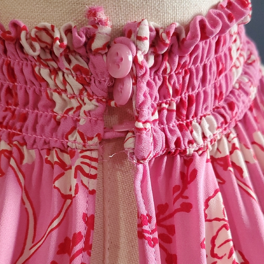 A.L.C. Pink Floral Silk Barbiecore Dress Sz 6 - Picture 6 of 13
